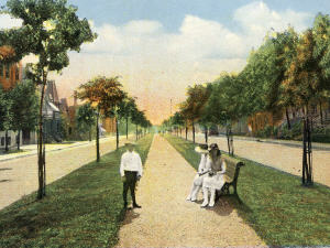 Carte postale du boulevard Pie-IX vers 1920 (d�tail)