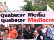 Les travailleurs du Journal de Qu�bec manifestent leur m�contentement