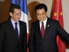Les pr�sidents Nicolas Sarkozy et Hu Jintao