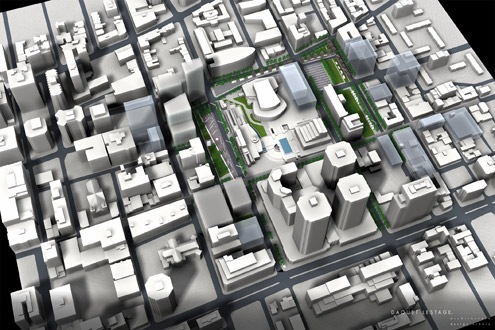 Une maquette du Quartier des spectacles