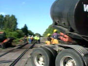 Semi-remorque accidenté