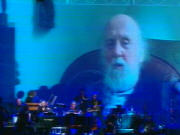Hubert Reeves pendant le spectacle Terre plan�te bleue