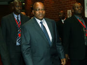 Jacob Zuma, � son arriv�e au palais de justice