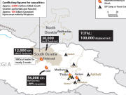 Une carte montrant les mouvements de population en G�orgie