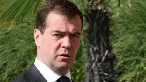 Le pr�sident russe Dmitri Medvedev.