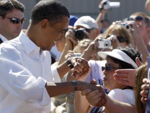 Barack Obama, lors d'un rassemblement politique à Grand Junction, au Colorado.