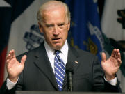 Joe Biden, lors d'un discours, � Baltimore