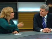 Elizabeth May et Stephen Harper