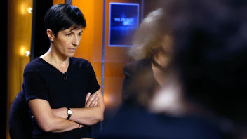 Christine Angot sur un plateau de t�l�vision (archives)