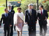 MM. Sarkozy, Harper et Barosso accueillis par Micha�lle Jean � La Citadelle