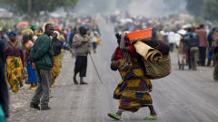 Des centaines de milliers d'habitants du Nord-Kivu ont �t� jet�s sur les routes en raison du conflit.