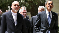Hamid Karzaï et Barack Obama, lors de son passage en Afghanistan en juillet