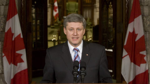 Stephen Harper en point de presse