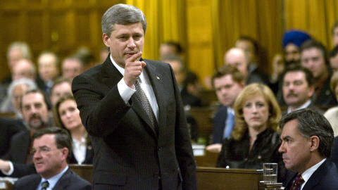 Stephen Harper lors des d�bats � la Chambre des communes