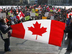 Manifestation contre la coalition, Ottawa.