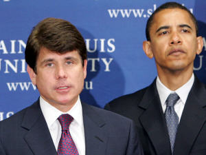 Barack Obama et Rod Blagojevich, le 20 juin dernier.