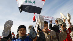 Jeunes qui manifestent � Bagdad