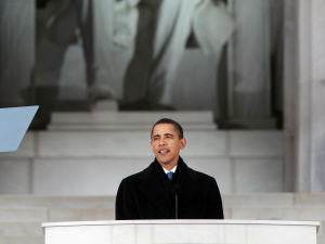 Barack Obama s'est adressé à la foule.