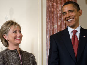 Barack Obama et la secrétaire d'État Hillary Clinton