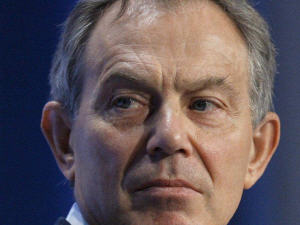 Tony Blair (à droite) et la présidente de PepsiCo, Indra Nooyi