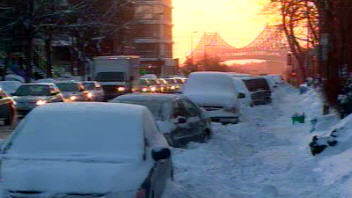 Les rues sont tr�s achaland�es � Montr�al les lendemains de temp�te
