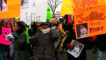 Manifestation � l'appel de la famille Villanueva, � Montr�al-Nord