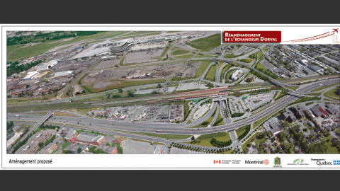 L'am�nagement propos� pour l'�changeur Dorval.