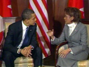 Barack Obama et Michaëlle Jean