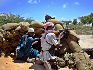 Des islamistes radicaux ont érigé un barrage dans le district d'Hodan, à Mogadiscio en Somalie