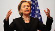 Hillary Clinton, en conf�rence de presse, � Bruxelles