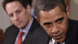 Le pr�sident Barack Obama et le secr�taire au Tr�sor, Timothy Geithner