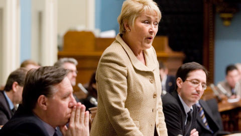Pauline Marois lors de la p�riode des questions � l'Assembl�e nationale.