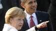 La chanceli�re allemande Angela Merkel et le pr�sident am�ricain Barack Obama.