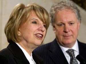 Monique Jérôme-Forget et le premier ministre Jean Charest