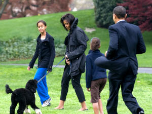 Les Obama courent avec Bo