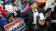 Manifestation au parc Lafayette, pr�s de la Maison-Blanche, � Washington