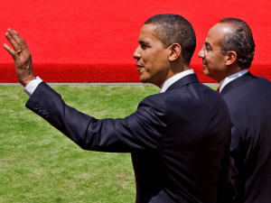 Le président Barack Obama a rencontré son homologue Felipe Calderon au Mexique.