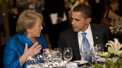 La présidente du Chili Michelle Bachelet et le président américain Barack Obama.