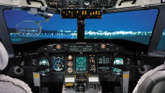 Le cockpit d'un Q400 de Bombardier