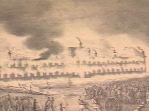 Incendie de l'Hôtel du Parlement, à Montréal en 1849