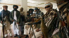 Des talibans dans une mosquée à Andar dans la province de Ghazni.