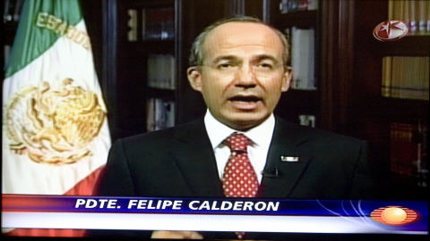 Le pr�sident mexicain lors de son allocution