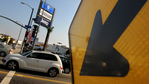 Un v�hicule PT Cruiser de Chrysler � Los Angeles.