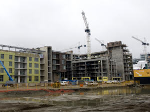 Construction du village olympique à Vancouver