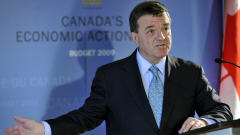 Le ministre des Finances Jim Flaherty, en marge du Forum économique international de Montréal
