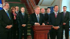 Le premier ministre Jean Charest fait une annonce concernant la mobilit� de la main-d'oeuvre
