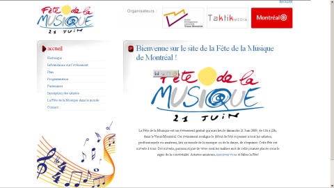 D�tail du site Internet de la F�te de la musique