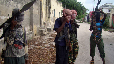 Des insurg�s dans la r�gion de Mogadiscio, en Somalie (photo d'archives)