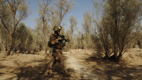 Un marine am�ricain dans le district de Garmsir, dans la province de Helmand