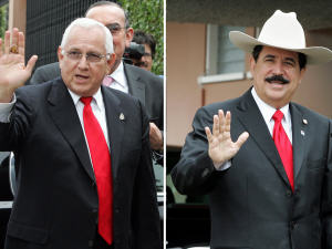 Roberto Micheletti et Manuel Zelaya